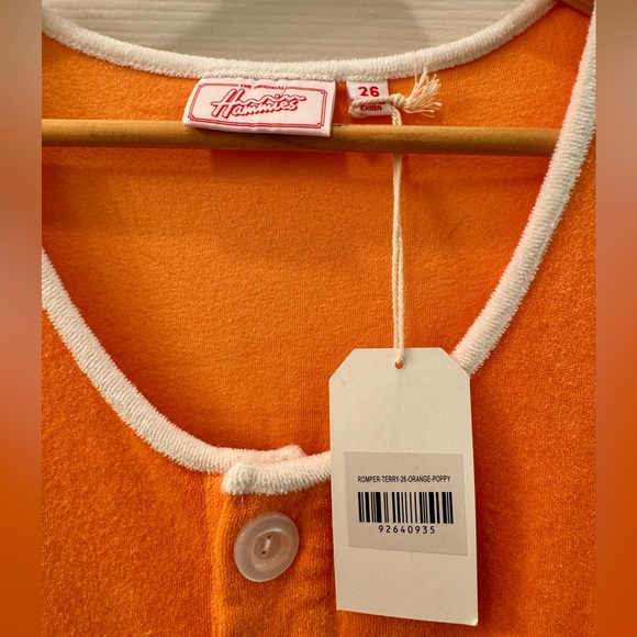 Hammies Terry Romper in Orange - Picture 11 of 11